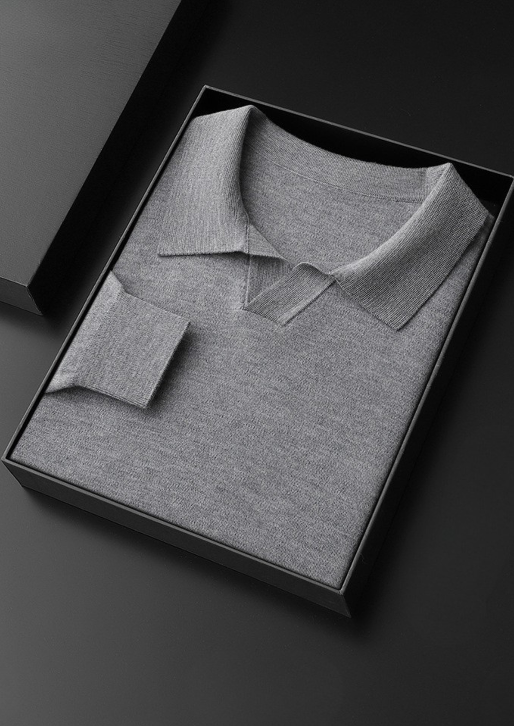 PREMIUM CASHMERE BUTTONLESS SWEATER POLO
